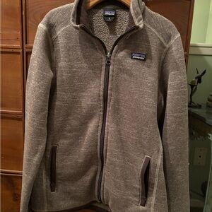 Patagonia Taupe Zip-Up Fleece Jacket